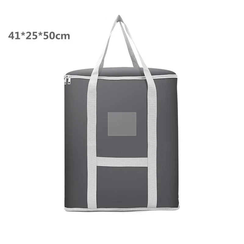 Urbane Home Storage Bag | Foldable Storage Bag | Moisture Proof Wardrobe Organizer | Underbed Storage Bag for Blanket-Clothes | Travel Moving Bag with Handle | S ZH011GY | Gray